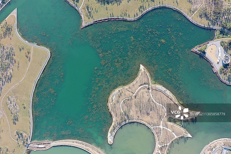 上海之鱼空中高空俯视图片素材