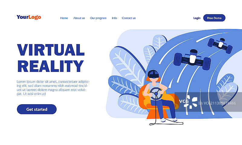 虚拟现实着陆页模板图片素材