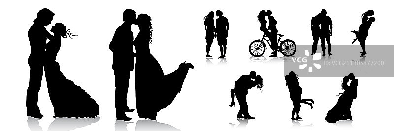 浪漫情侣剪影图片素材