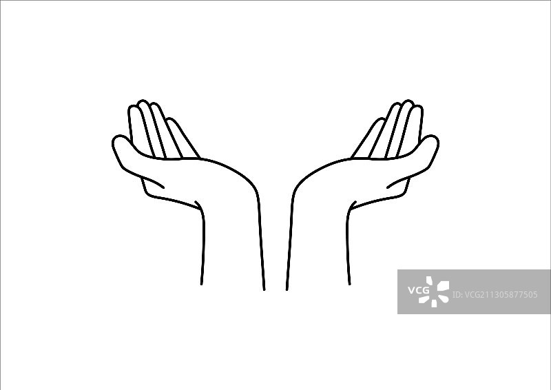 牵手手势轮廓图片素材