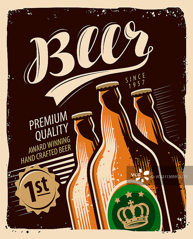 啤酒复古宣传海报图片素材