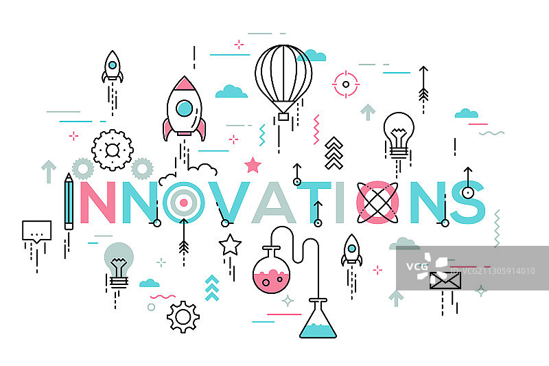 概念词细线图标图片素材