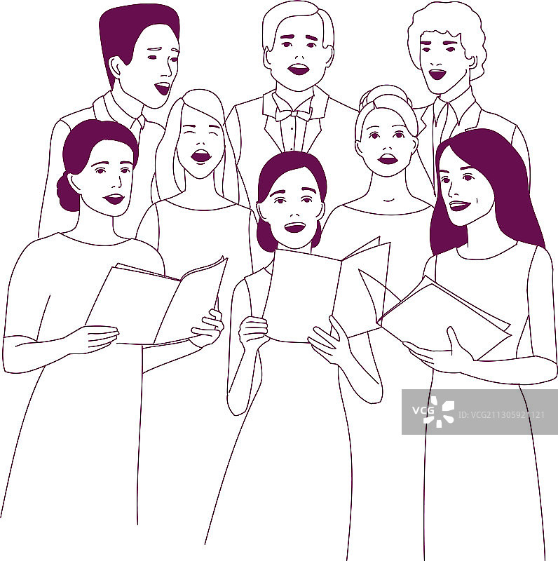 舞台上的合唱团图片素材