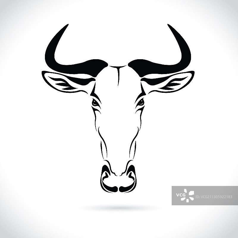 白色背景上的角马头部设计图片素材