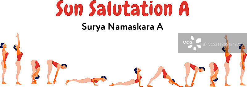 女人练习拜日式图片素材