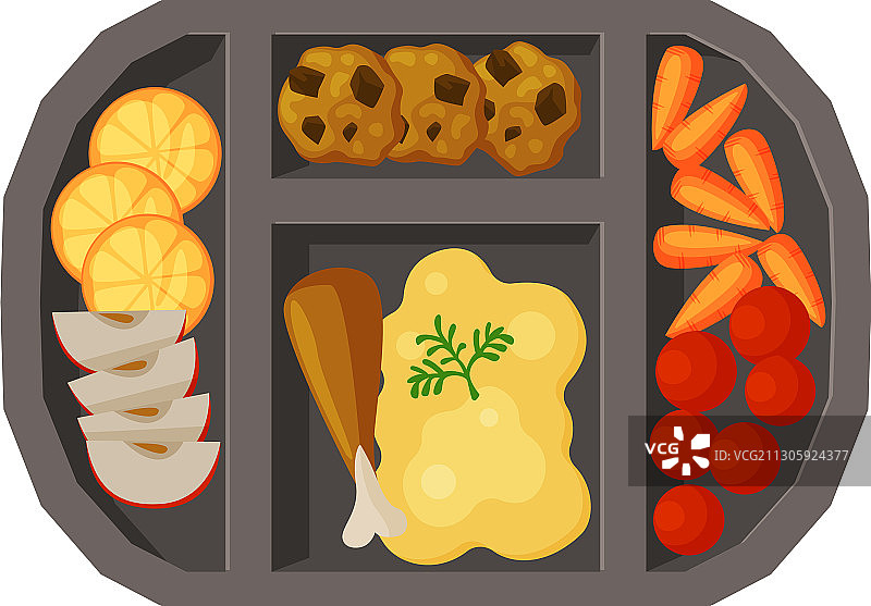 装满土豆泥鸡肉的餐盘图片素材