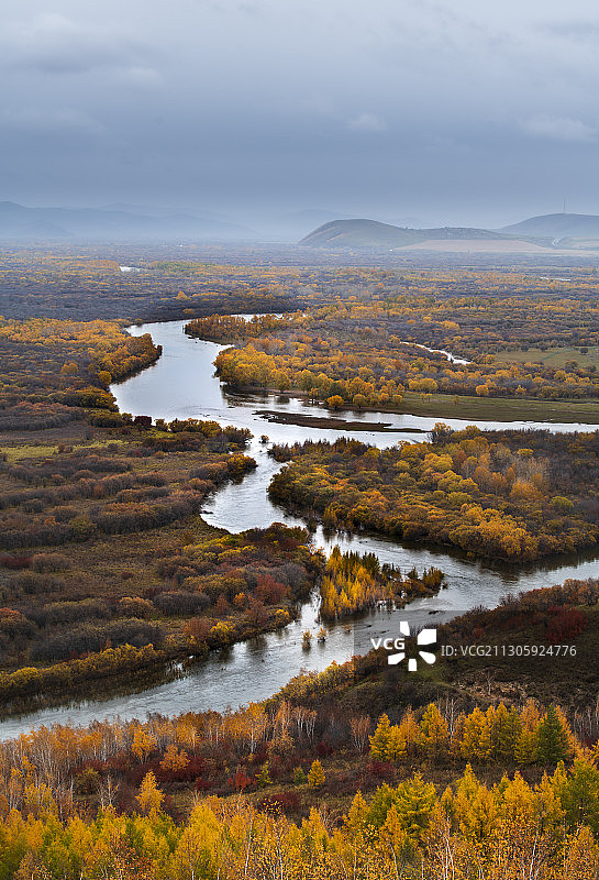 秋天的额尔古纳湿地图片素材
