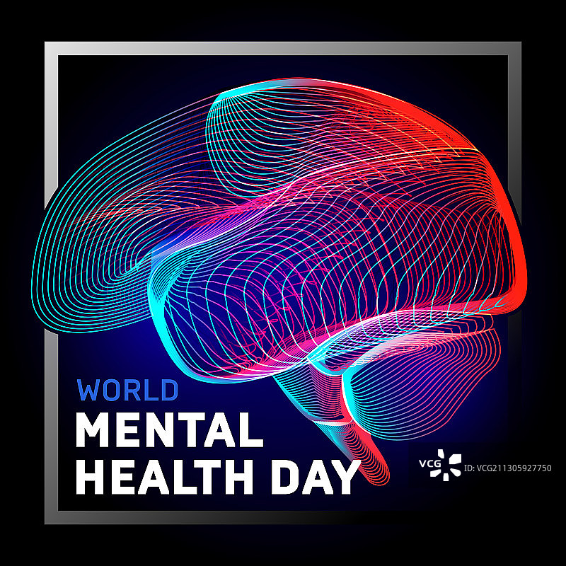 世界精神卫生日的人脑图片素材