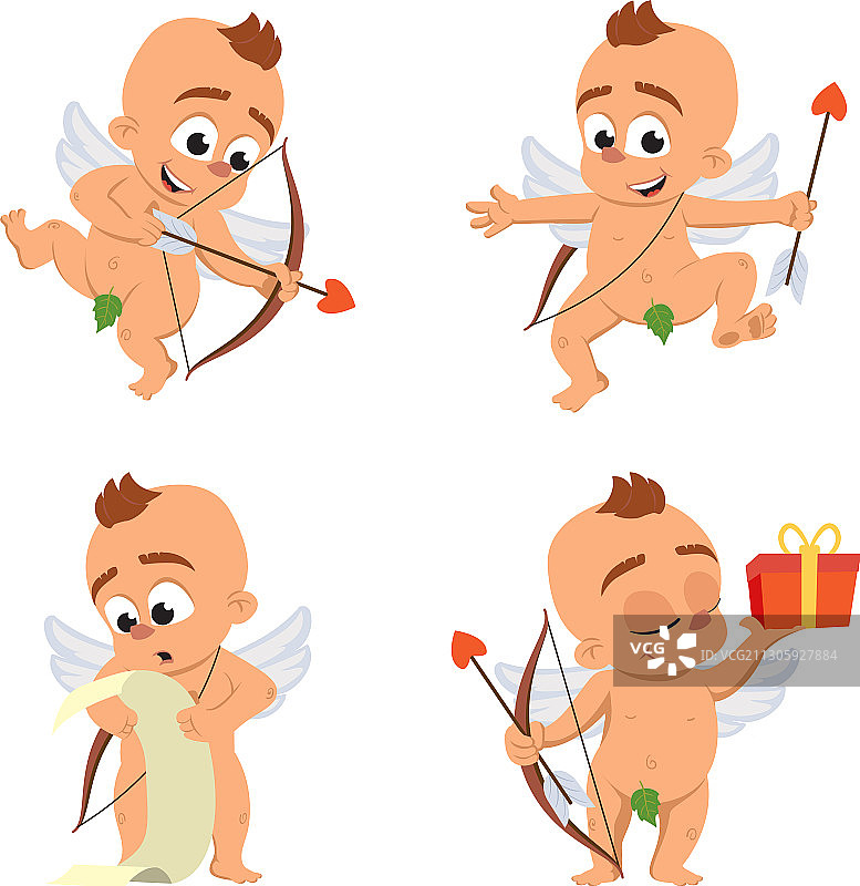 情人节丘比特天使爱心人物合集图片素材