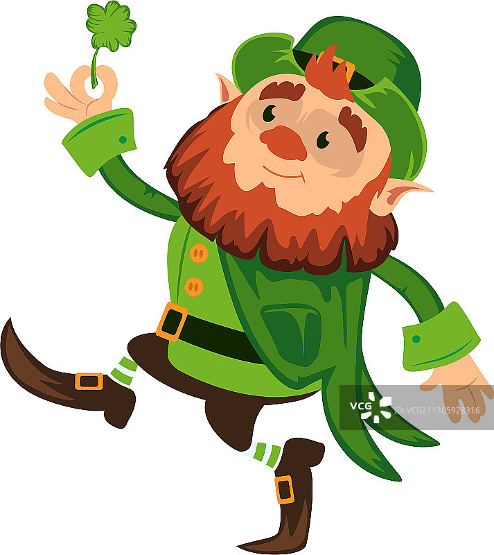 小妖精卡通形象或有趣的绿色矮人图片素材