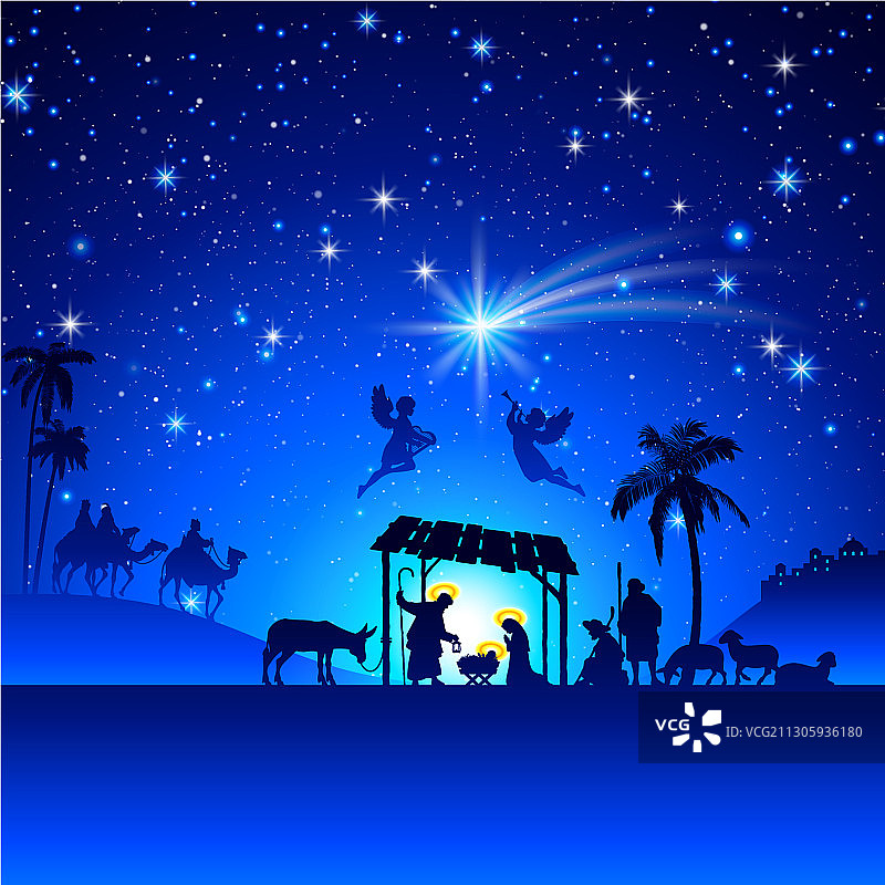 圣诞节耶稣诞生场景图片素材
