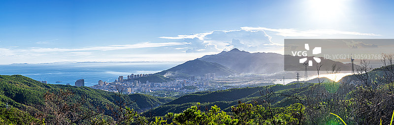 汕头南澳岛黄昏夜景图片素材