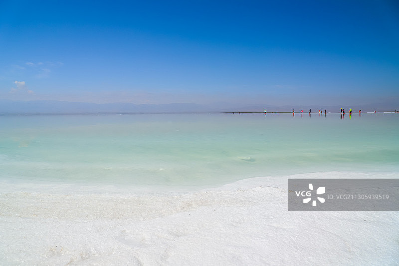 中国青海茶卡盐湖旅游景区自然景观图片素材