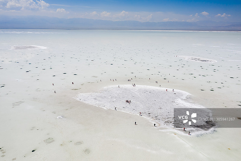 中国青海茶卡盐湖旅游景区自然景观图片素材