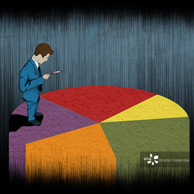 商人查看饼图图片素材