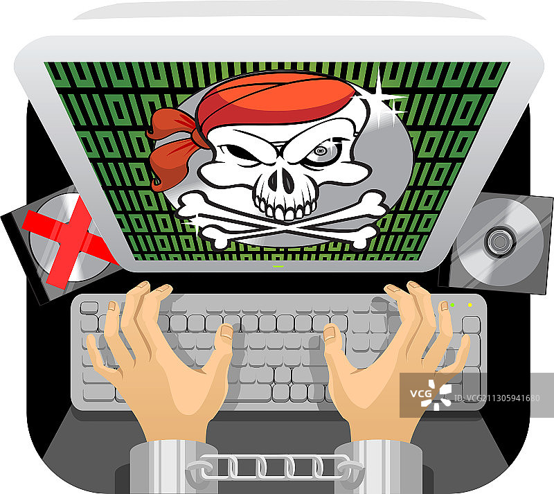 电脑盗版插画图片素材