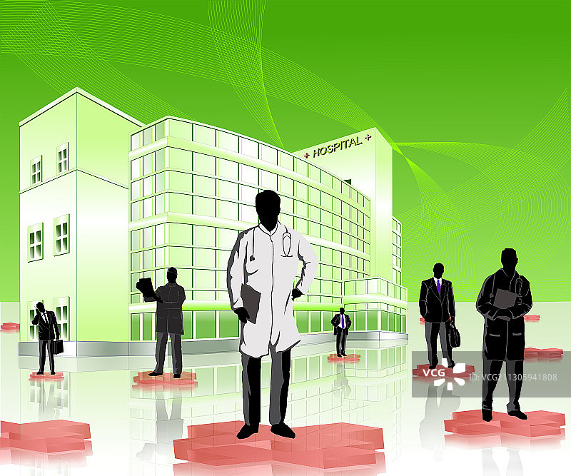 医生和医药销售代表插图图片素材