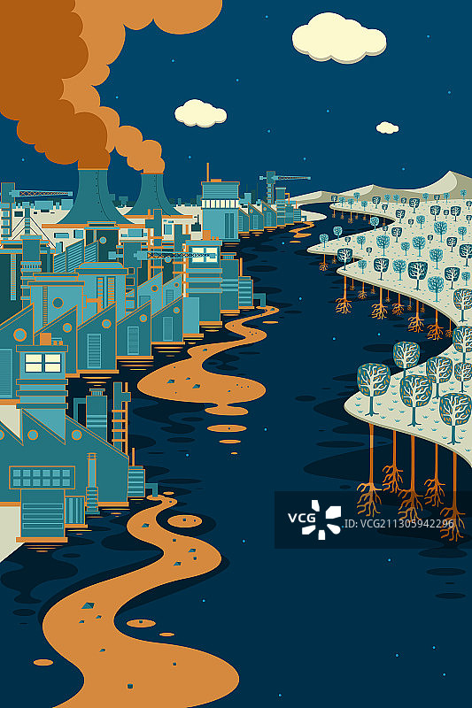 化学废料和污染插图图片素材