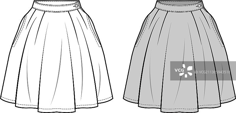 时尚半身裙设计模板图片素材
