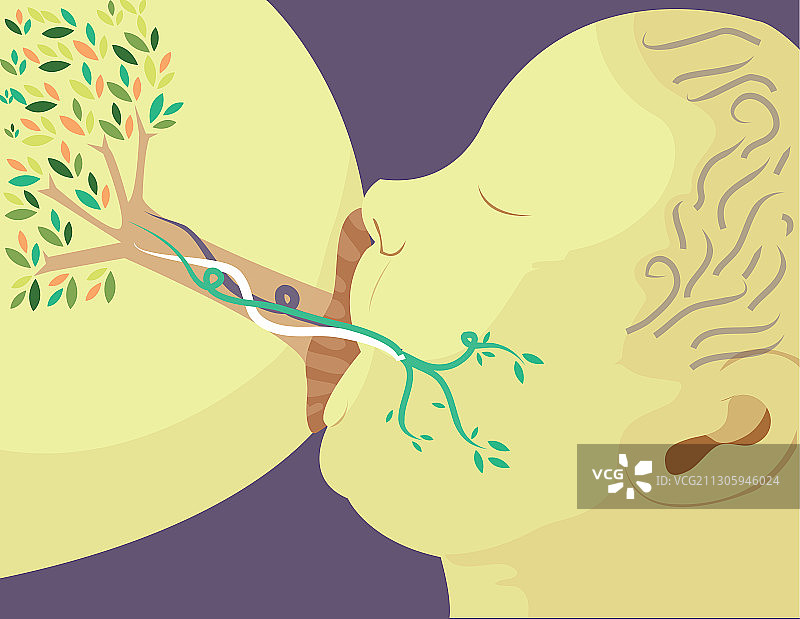 母亲母乳喂养新生儿插图图片素材