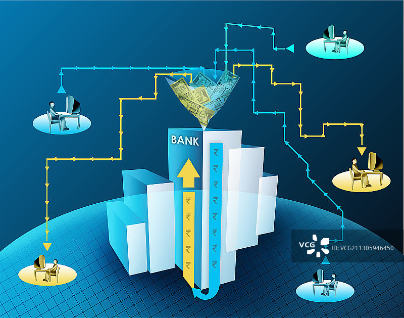 网上银行插图图片素材