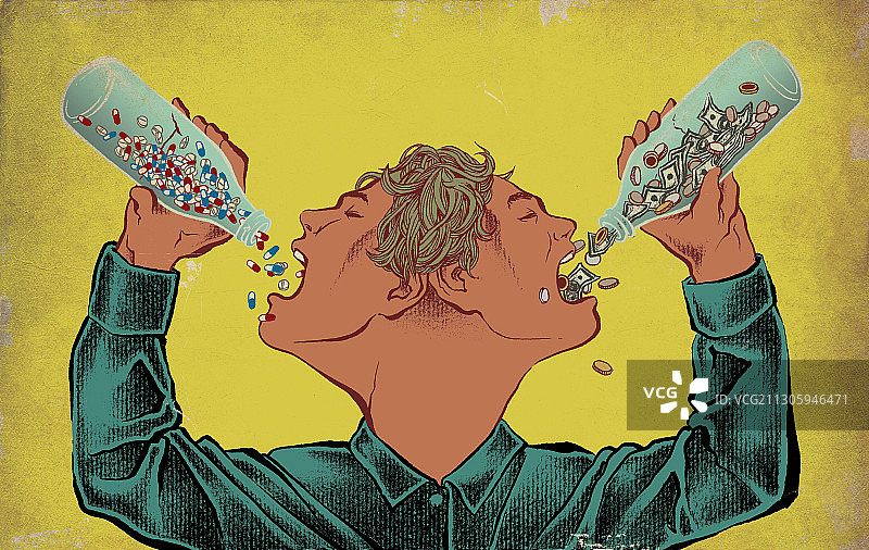 药物过量的人（插图）图片素材