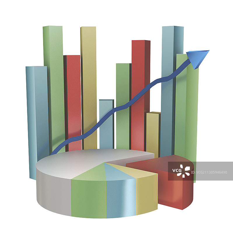 渐进折线图，图示图片素材