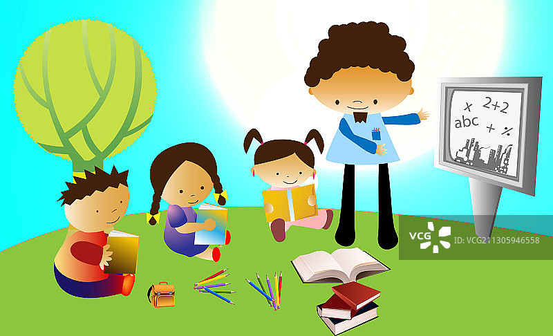 课堂上的老师插画图片素材