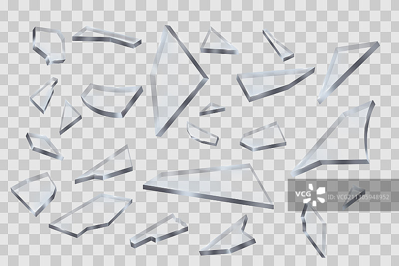 逼真的透明碎玻璃图片素材