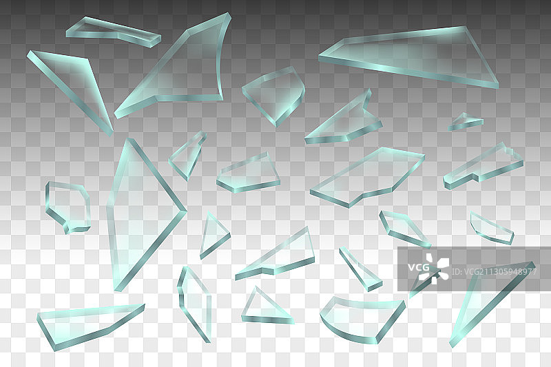 逼真的透明碎玻璃图片素材