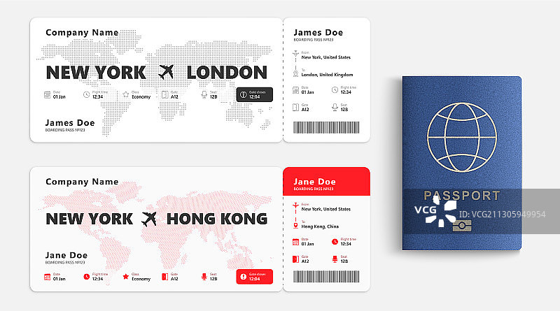 逼真的护照身份证图片素材