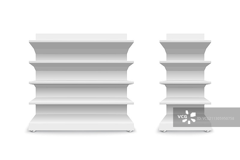 孤立的白色空商店货架图片素材