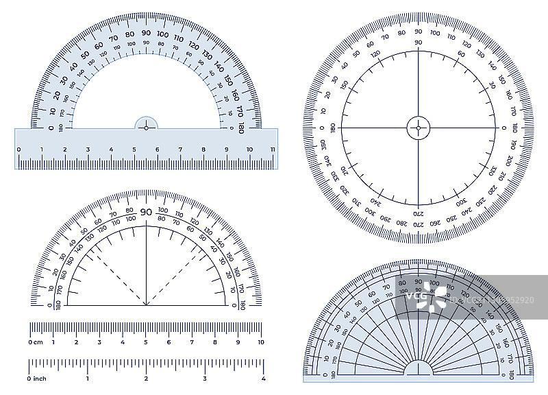 量角器角度测量工具360度圆形图片素材