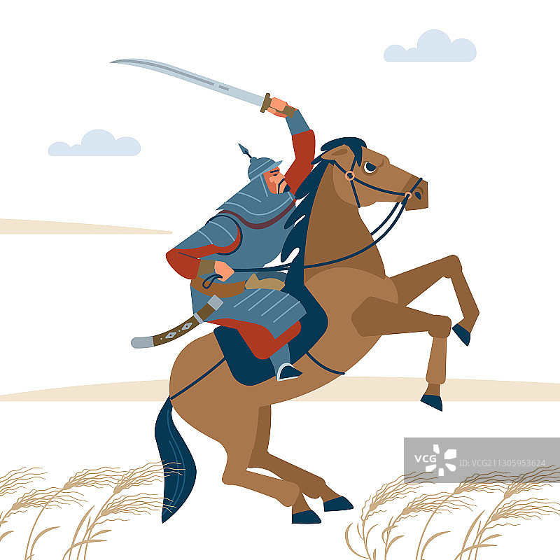 骑马的危险蒙古游牧男子肖像图片素材