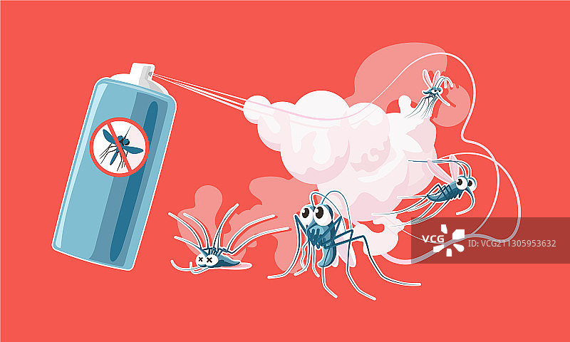 驱蚊喷雾与蚊子图片素材