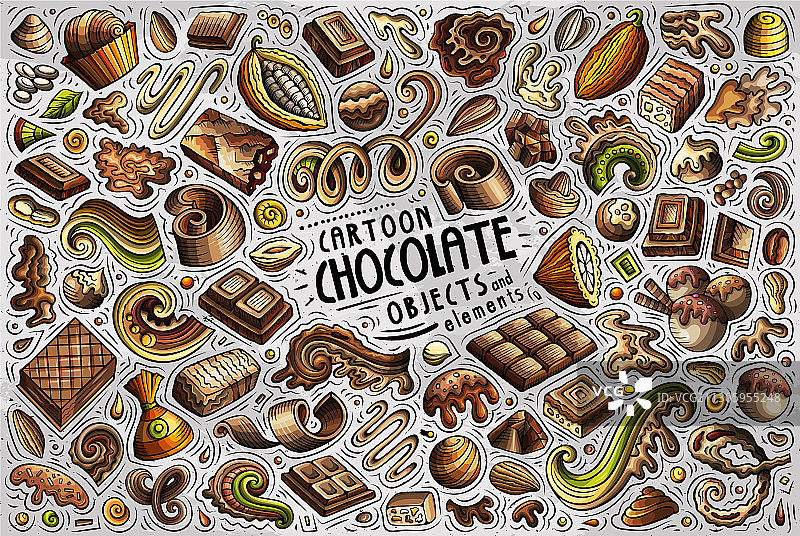 涂鸦卡通巧克力主题元素图片素材