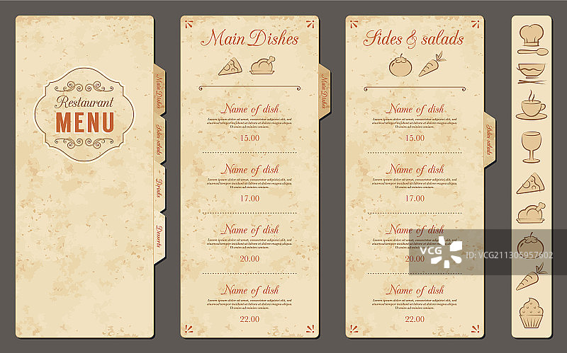 复古餐厅菜单模板图片素材