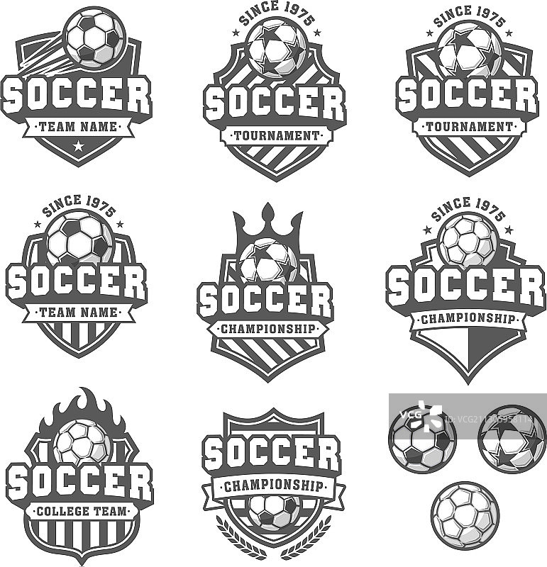 灰度足球标志图片素材