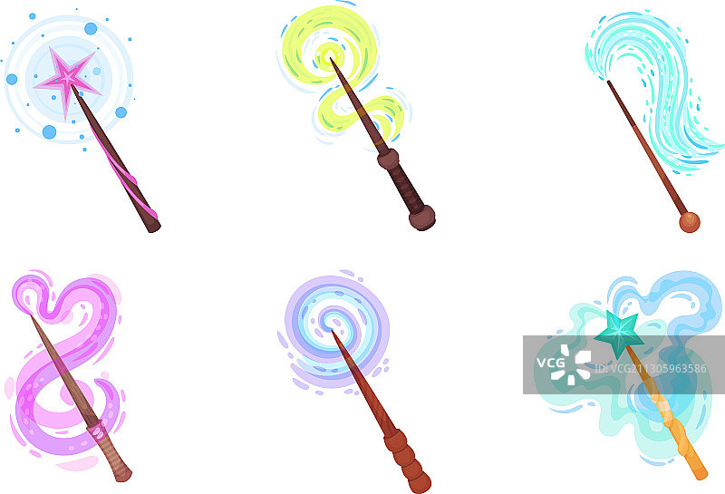 带仙尘和闪光的魔法棒图片素材