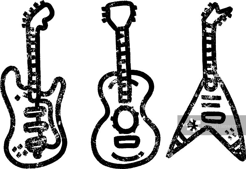 复古风格吉他模板音乐图标或标志图片素材