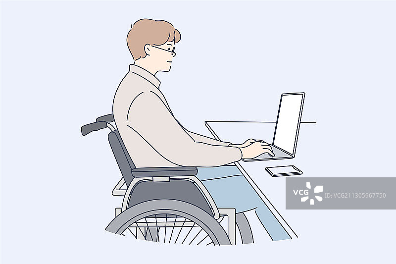 残疾人商务自由职业在线工作图片素材