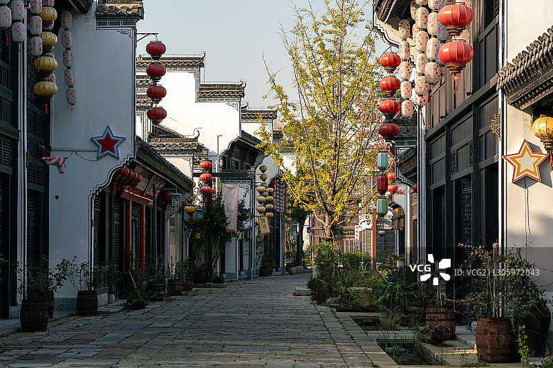 芜湖鸠兹古镇盛秋光影图片素材