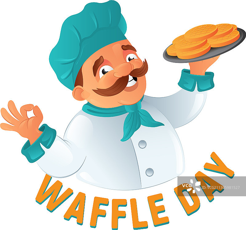 戴厨师帽的趣味胡子厨师图片素材