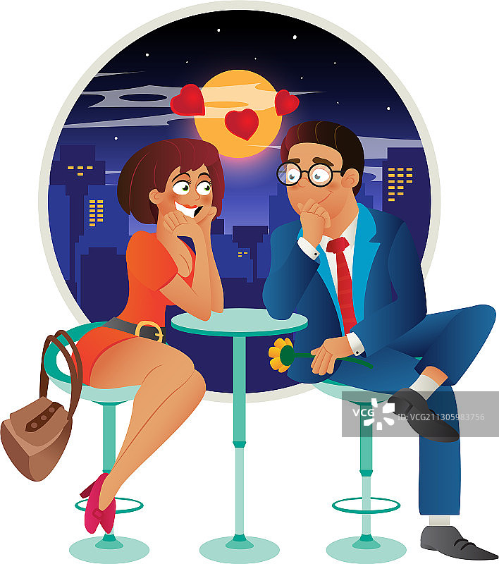 咖啡馆里的快速约会活动图片素材