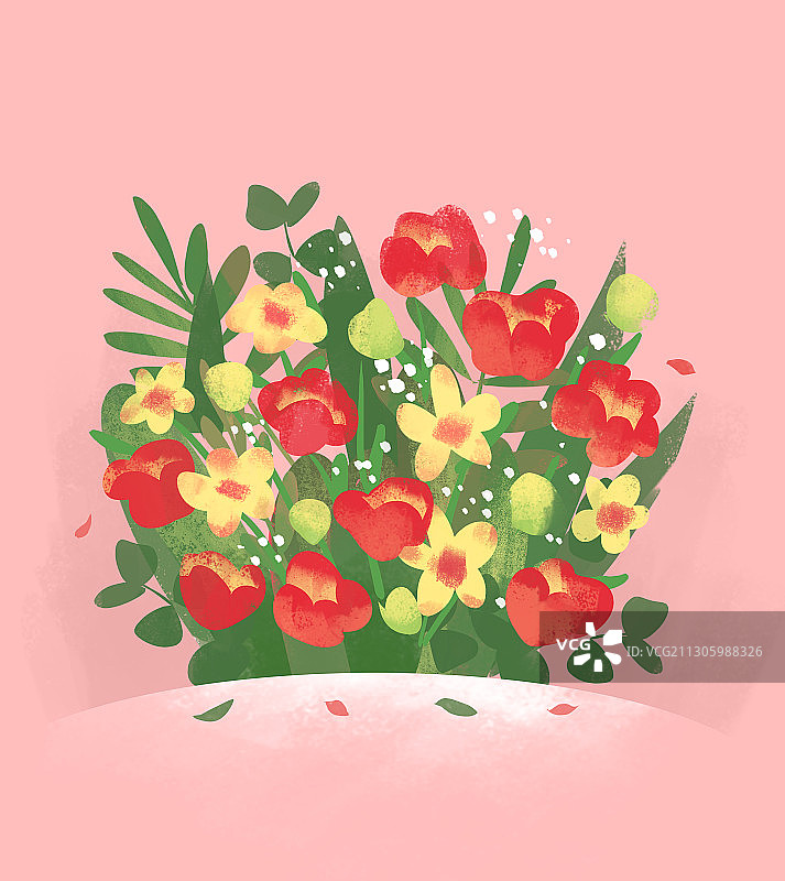 草地上的一丛鲜花图片素材