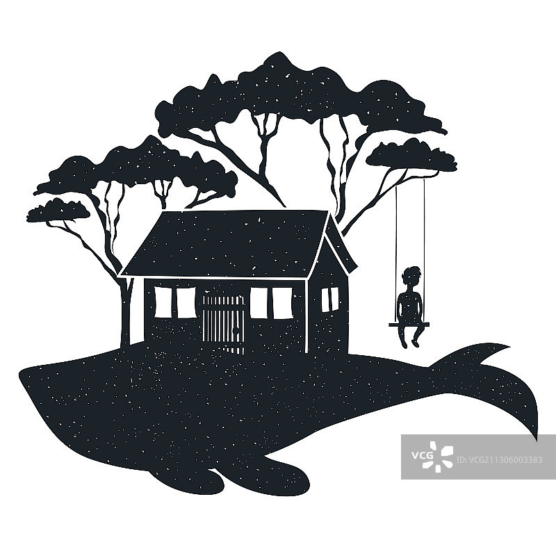 手绘鲸鱼排版海报图片素材