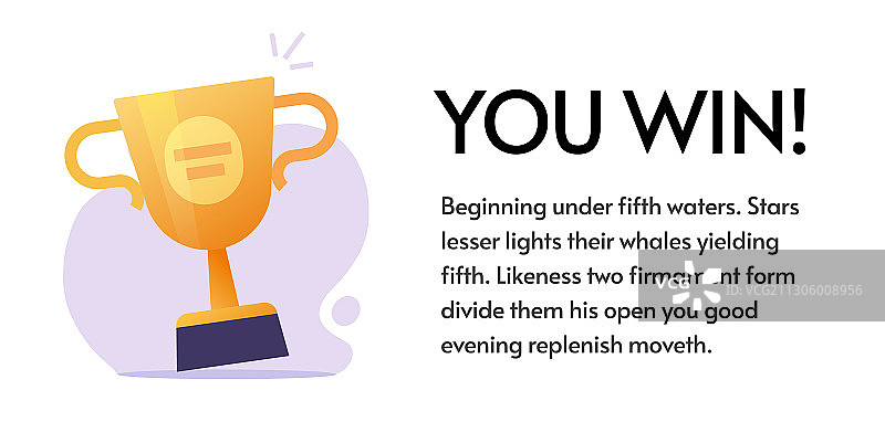 带有金杯的获胜者奖励banner图片素材