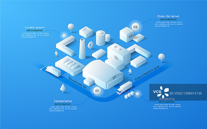 2.5D白色城市模板图片素材