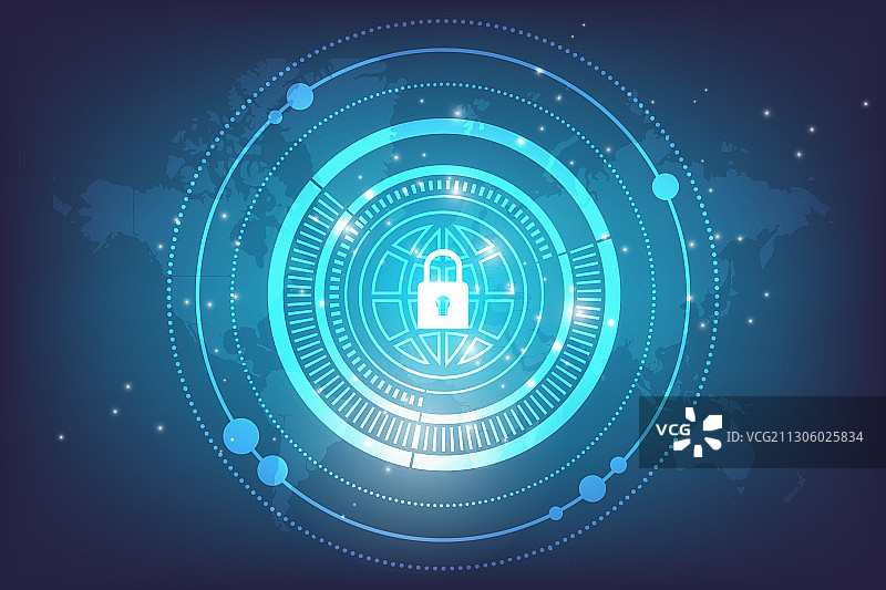 网络安全概念技术圈图片素材