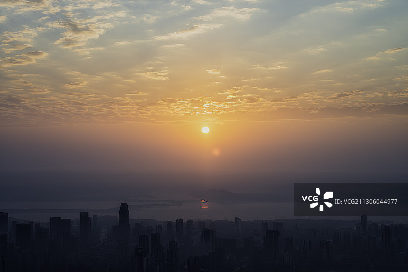 武汉日出图片素材
